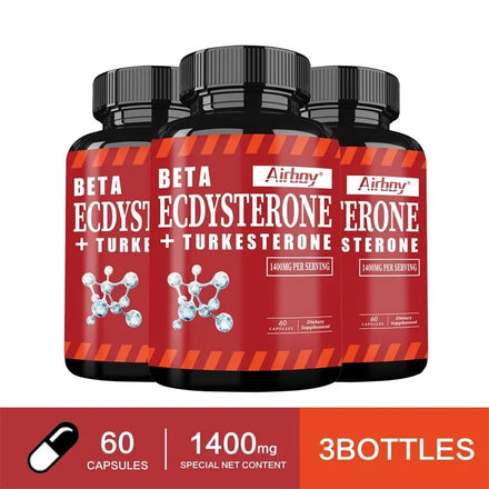 Beta Ecdysterone and Turkesterone Supplements - Muscle Mass Increase, Anabolic Activity Support, Muscle Development