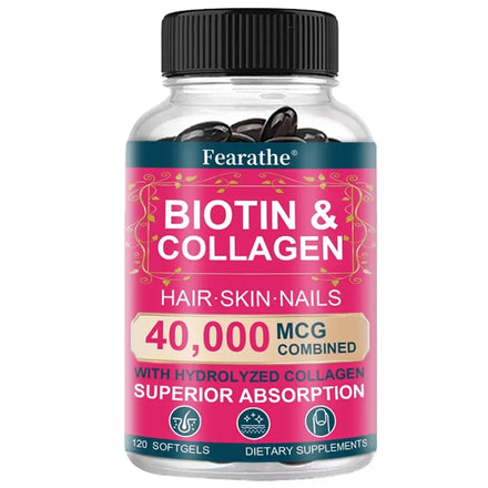 Biotin for Hair Growth - Biotin and Collagen Support Healthy Hair, Strong Nails and Radiant Skin - Hair Growth for Men and Women
