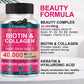 Biotin for Hair Growth - Biotin and Collagen Support Healthy Hair, Strong Nails and Radiant Skin - Hair Growth for Men and Women