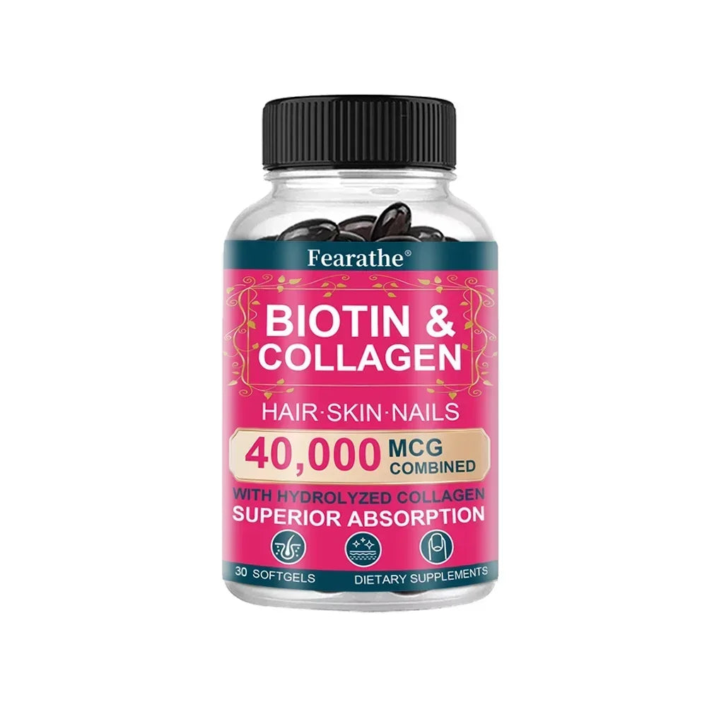 Biotin for Hair Growth - Biotin and Collagen Support Healthy Hair, Strong Nails and Radiant Skin - Hair Growth for Men and Women
