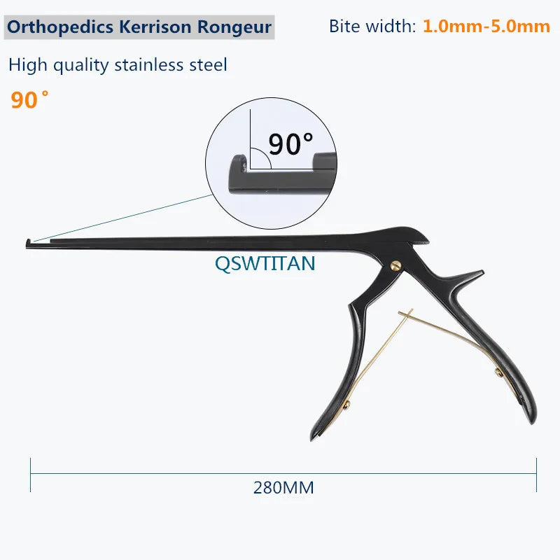 Black Kerrison Rongeur 90 /110 degree Orthopedics Surgical Instrument 280mm