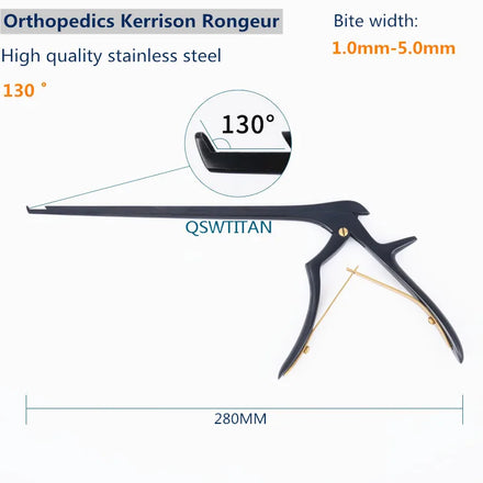 Black Kerrison Rongeur 90 /110 degree Orthopedics Surgical Instrument 280mm