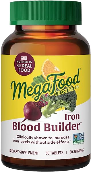 Blood Builder - Iron Supplement Clinically Shown to Increase Iron Levels without Side Effects - Iron Supplement for Women with Vitamin C, Vitamin B12 and Folic Acid - Vegan - 30 Tabs in Pakistan