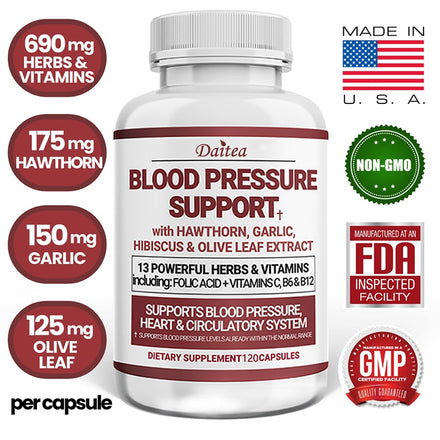 Blood Pressure Support Supplement - Supports Healthy Heart, Cholesterol, Heart, High Blood Pressure & Antioxidants