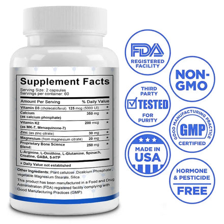 Bone Growth - Growth Supplement for Adults and Children - Grow Taller, Increase Bone Density, Reduce Bone Loss, Osteoporosis