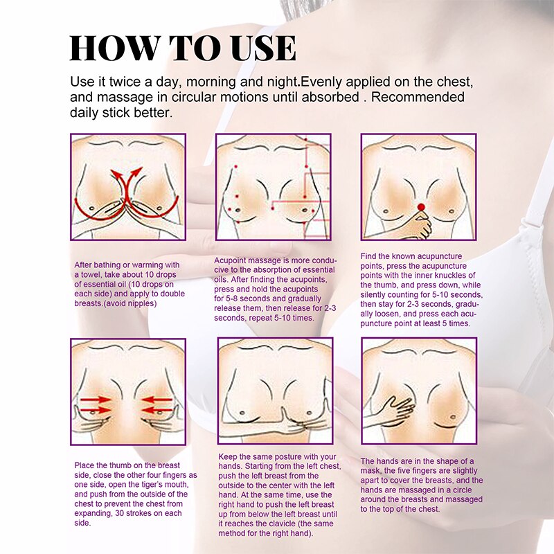 Breast Enhancement Essential Oil Fast Plump Growth Anti-sagging Firming Female Hormones Bust Enhancer Sexy Body Massage Products