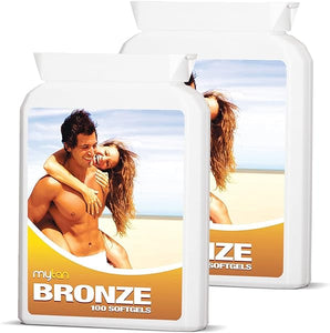 Bronze Tanning Pills Twin Pack | Sun Tan Supplement | Astaxanthin Lutein Lycopene | 14-Week Season Supply in Pakistan