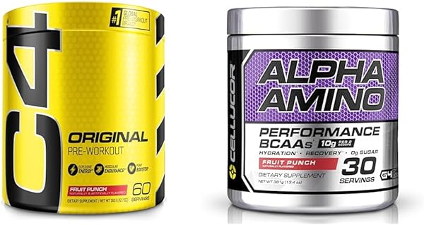 C4 Original Pre Workout Powder Fruit Punch - Vitamin C for Immune Support & Alpha Amino EAA & BCAA Powder | Branched Chain Essential Amino Acids + Electrolytes | Fruit Punch | 30 Servings in Pakistan in Pakistan