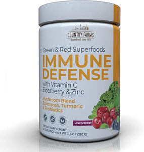 COUNTRY FARMS Immune Defense Superfoods, Immune Support Supplement, Vitamin C with Black Elderberry, Echinacea, Turmeric, Supports Hydration, with Probiotics and Prebiotics, Berry Flavor, 40 Servings in Pakistan