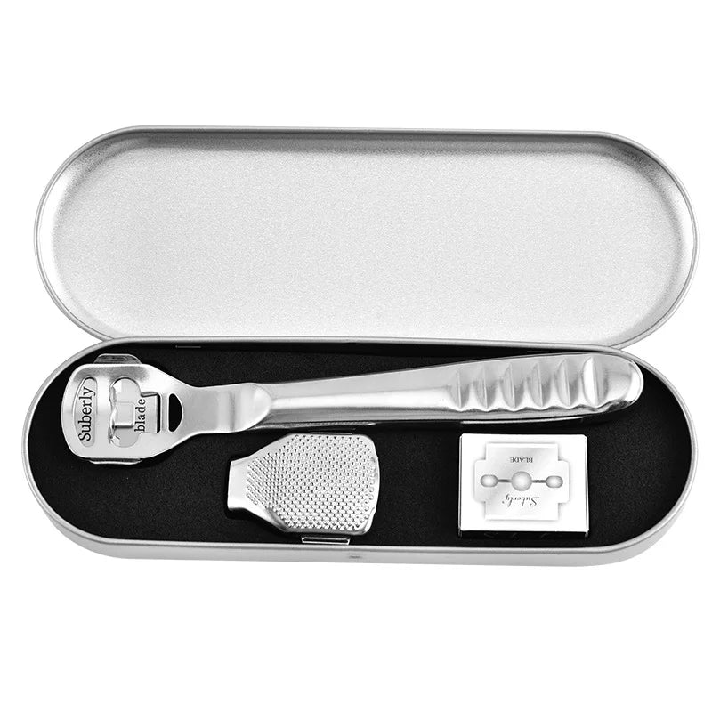 Callus Shaver Remover with 10Replacement Blades Stainless Steel Comfort Grip Foot Corn Scraper Heel Rasp Foot Care Pedicure Tool