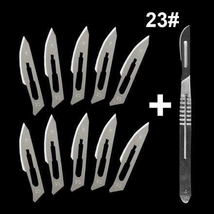 Carbon Steel Carving Metal Scalpel Blades Handle Scalpel DIY Cutting Repair Animal Surgical Knife Tool Kits Box Non Slip