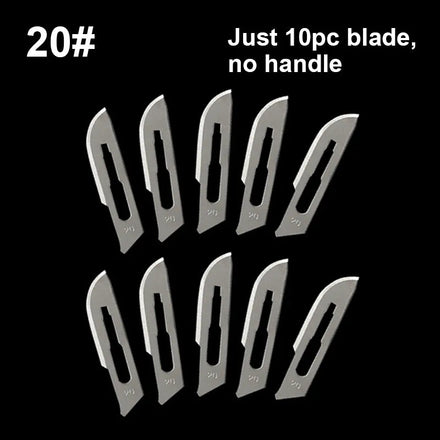 Carbon Steel Carving Metal Scalpel Blades Handle Scalpel DIY Cutting Repair Animal Surgical Knife Tool Kits Box Non Slip