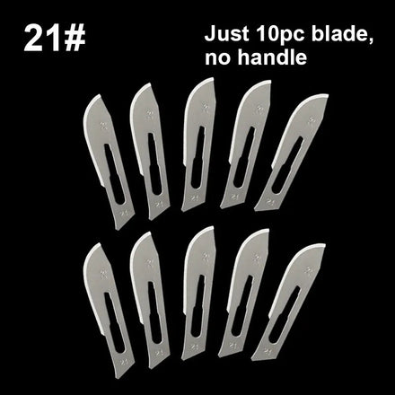 Carbon Steel Carving Metal Scalpel Blades Handle Scalpel DIY Cutting Repair Animal Surgical Knife Tool Kits Box Non Slip