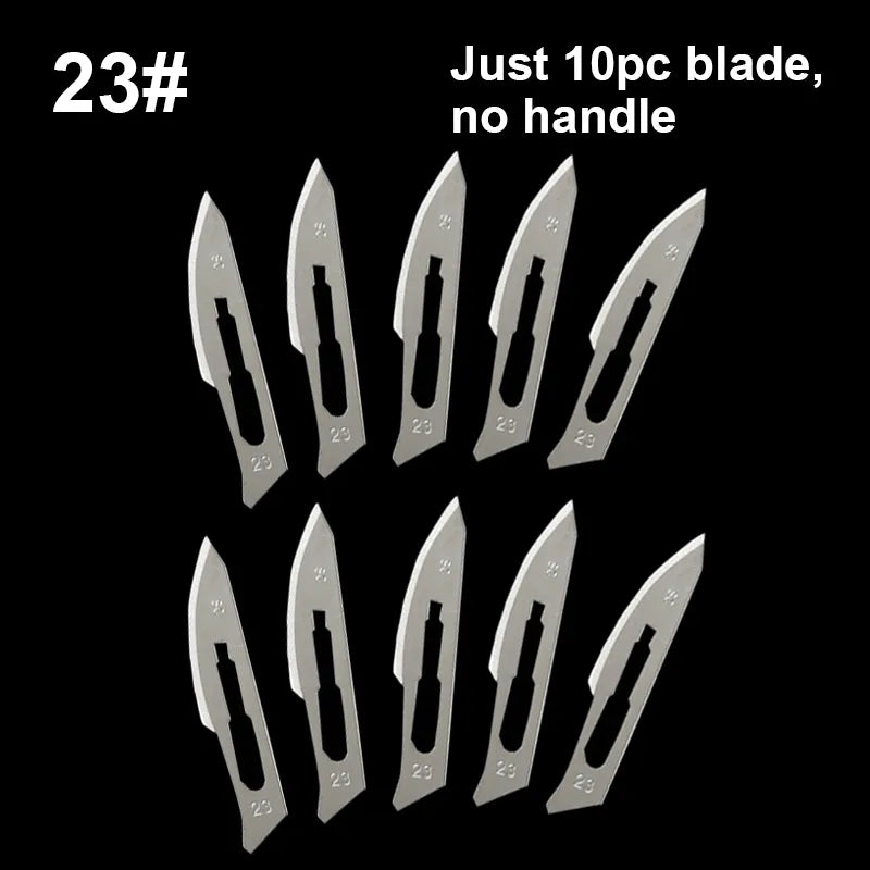 Carbon Steel Carving Metal Scalpel Blades Handle Scalpel DIY Cutting Repair Animal Surgical Knife Tool Kits Box Non Slip