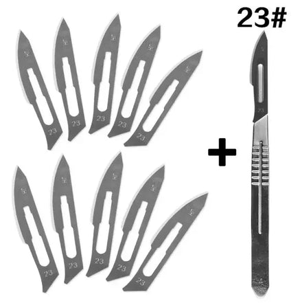 Carbon Steel Carving Metal Scalpel Blades Handle Scalpel DIY Cutting Repair Animal Surgical Knife Tool Kits Box Non Slip
