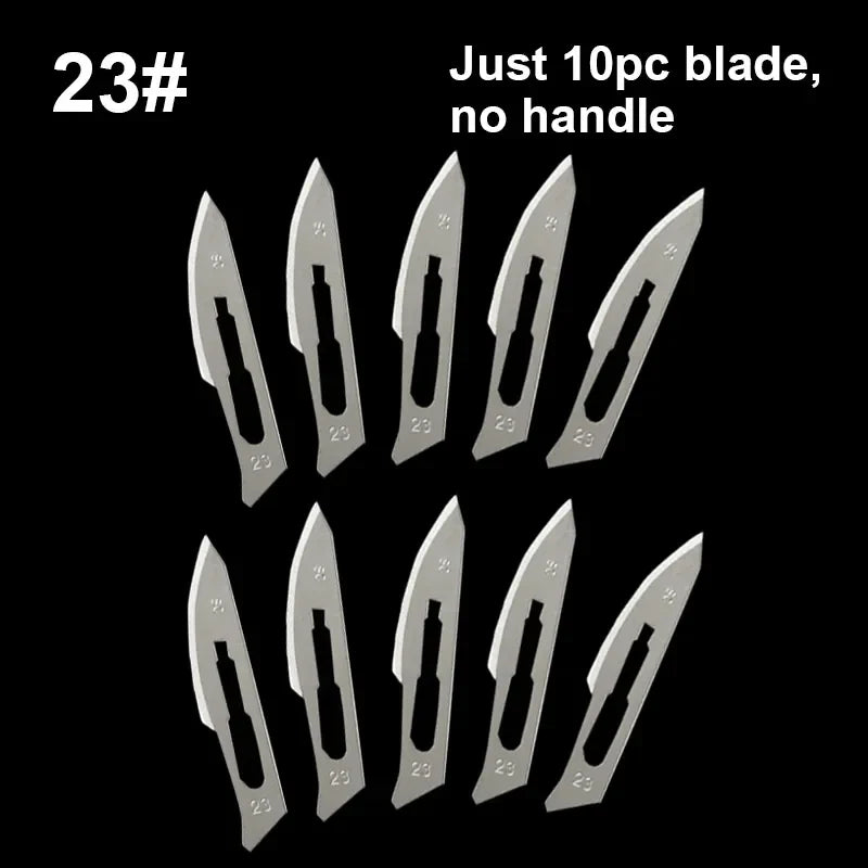 Carbon Steel Carving Metal Scalpel Blades Handle Scalpel DIY Cutting Repair Animal Surgical Knife Tool Kits Box Non Slip