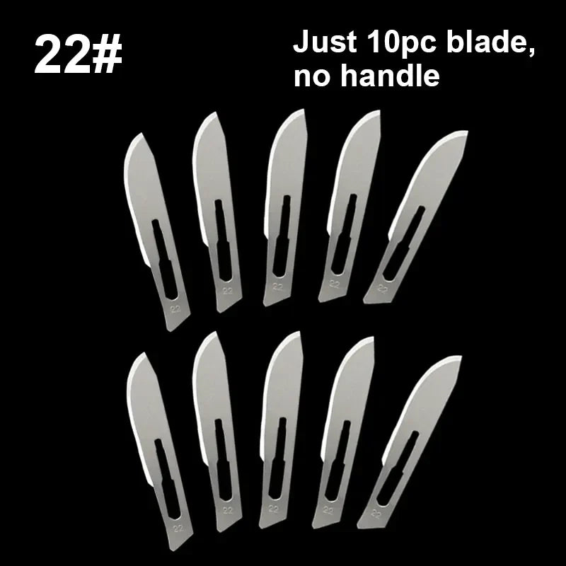 Carbon Steel Carving Metal Scalpel Blades Handle Scalpel DIY Cutting Repair Animal Surgical Knife Tool Kits Box Non Slip