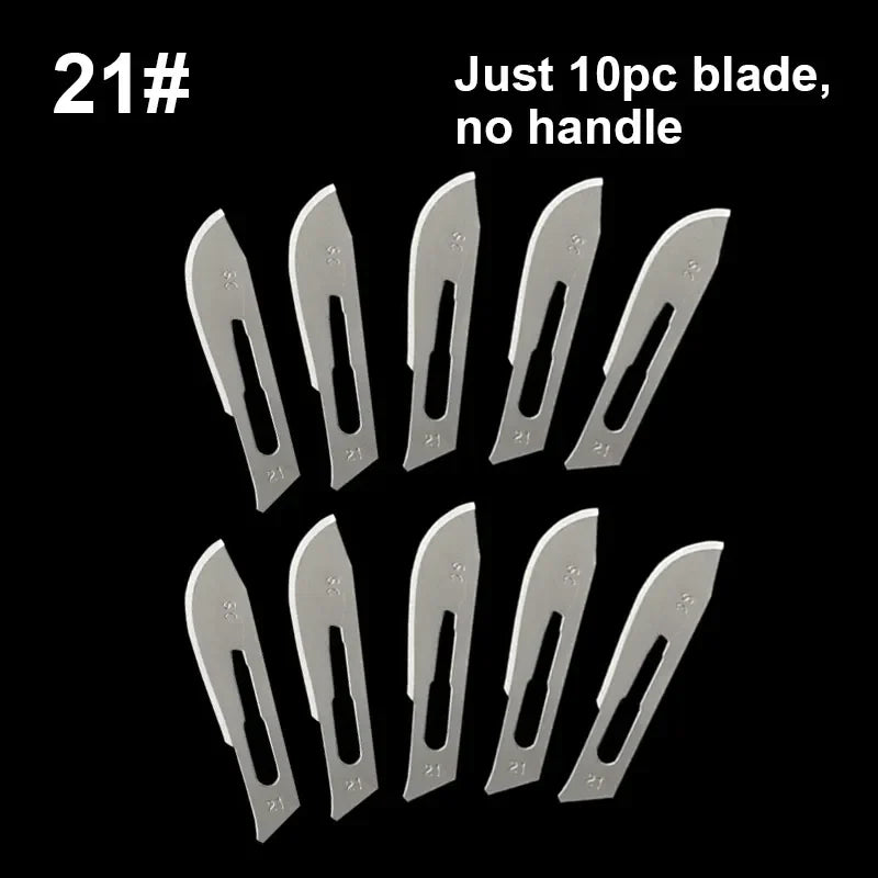 Carbon Steel Carving Metal Scalpel Blades Handle Scalpel DIY Cutting Repair Animal Surgical Knife Tool Kits Box Non Slip