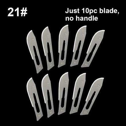 Carbon Steel Carving Metal Scalpel Blades Handle Scalpel DIY Cutting Repair Animal Surgical Knife Tool Kits Box Non Slip