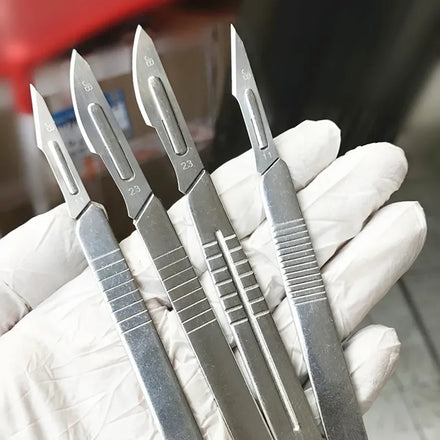 Carbon Steel Carving Metal Scalpel Blades Handle Scalpel DIY Cutting Repair Animal Surgical Knife Tool Kits Box Non Slip