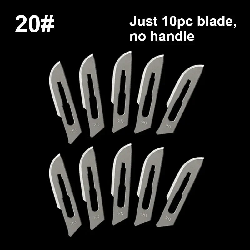 Carbon Steel Carving Metal Scalpel Blades Handle Scalpel DIY Cutting Repair Animal Surgical Knife Tool Kits Box Non Slip