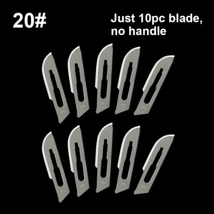 Carbon Steel Carving Metal Scalpel Blades Handle Scalpel DIY Cutting Repair Animal Surgical Knife Tool Kits Box Non Slip