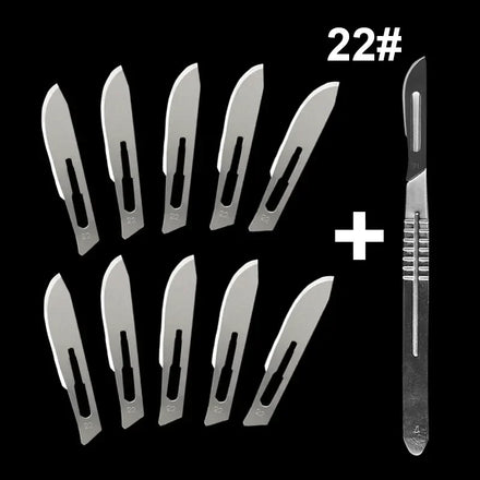 Carbon Steel Carving Metal Scalpel Blades Handle Scalpel DIY Cutting Repair Animal Surgical Knife Tool Kits Box Non Slip