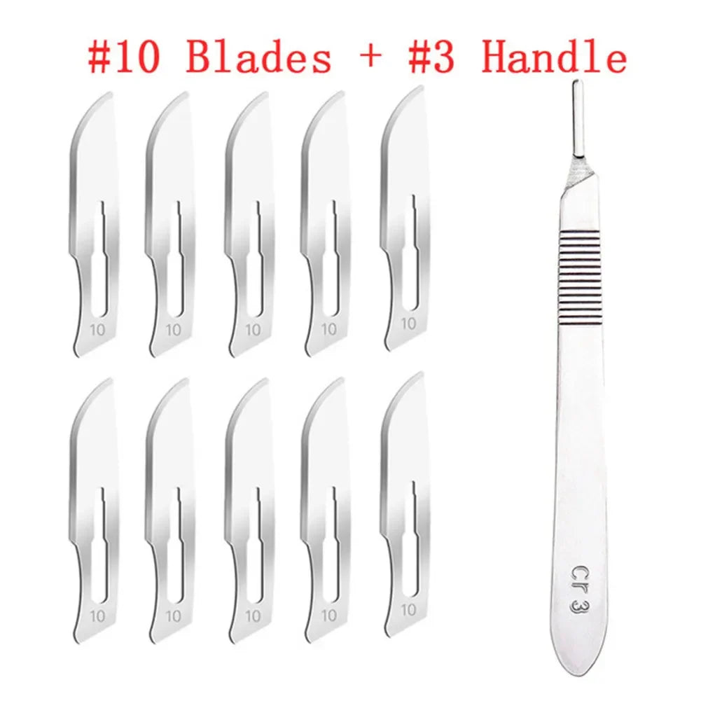 Carbon Steel Surgical Blades Handle Scalpel DIY Cutting Tool PCB Repair Animal Surgical Knife