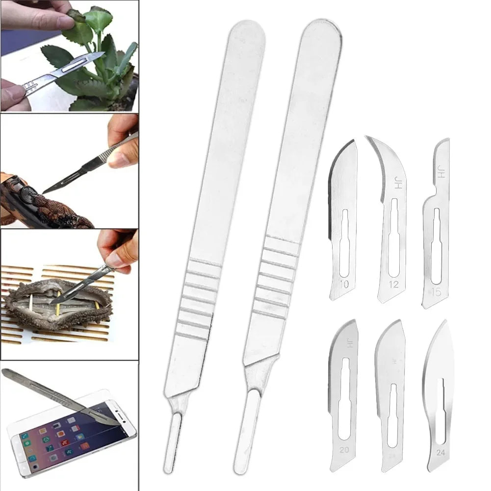 Carbon Steel Surgical Blades Handle Scalpel DIY Cutting Tool PCB Repair Animal Surgical Knife