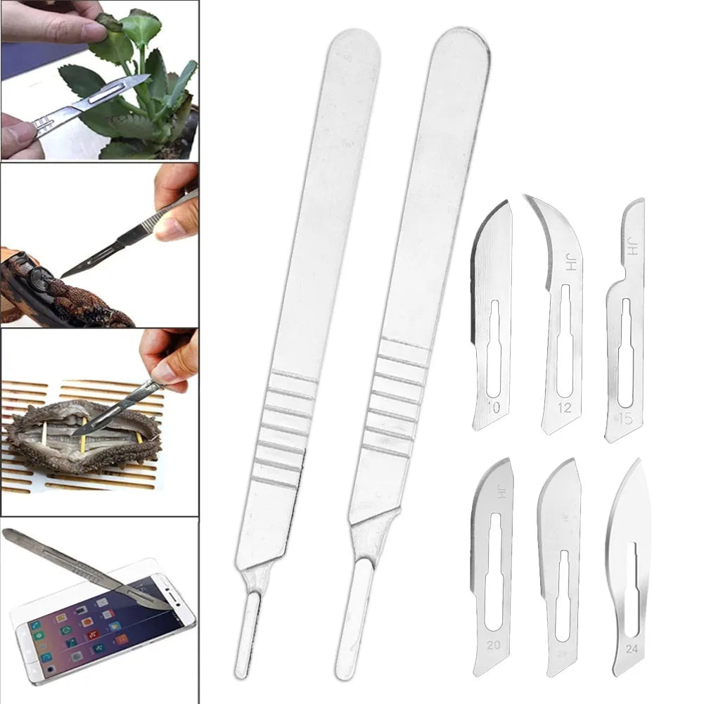 Carbon Steel Surgical Blades Handle Scalpel DIY Cutting Tool PCB Repair Animal Surgical Knife