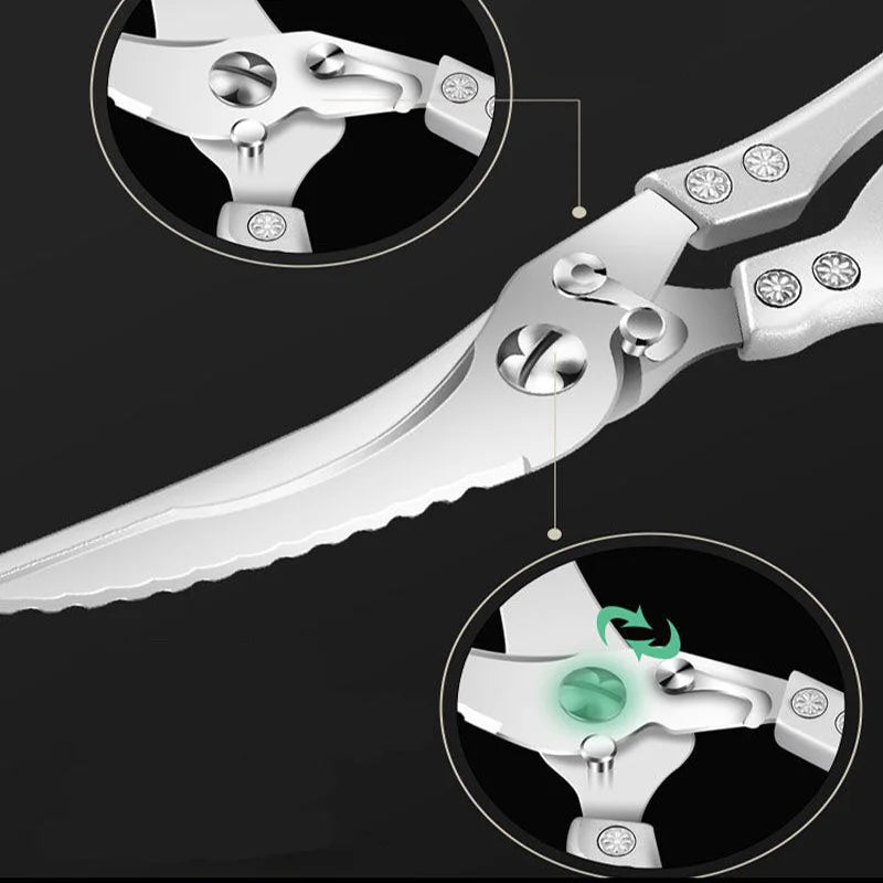 Chicken Bone Scissors Professional Upgraded Poultry Shears Cutter Stainless Steel Turkey Meat Fish Vegetables Kitchen Scissors