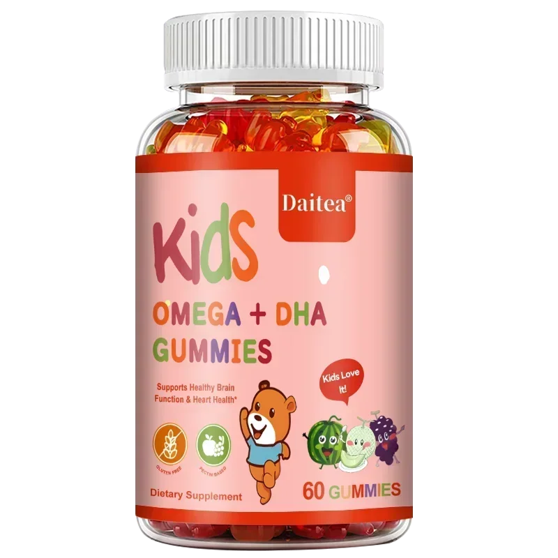 Children's Intelligence Supplement Gummies OMEGA + DHA Supports Attention, Memory and Nutrition, Brain Function Supplement