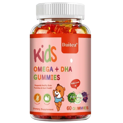 Children's Intelligence Supplement Gummies OMEGA + DHA Supports Attention, Memory and Nutrition, Brain Function Supplement