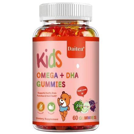 Children's Intelligence Supplement Gummies OMEGA + DHA Supports Attention, Memory and Nutrition, Brain Function Supplement