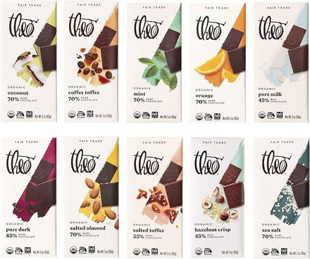 Chocolate Organic Milk + Dark Chocolate Classic Sampler Variety 10 Pack | Fair Trade, Chocolate Gift in Pakistan