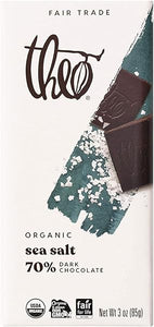 Chocolate Sea Salt Organic Dark Chocolate Bar, 70% Cacao, 12 Pack | Vegan, Fair Trade in Pakistan