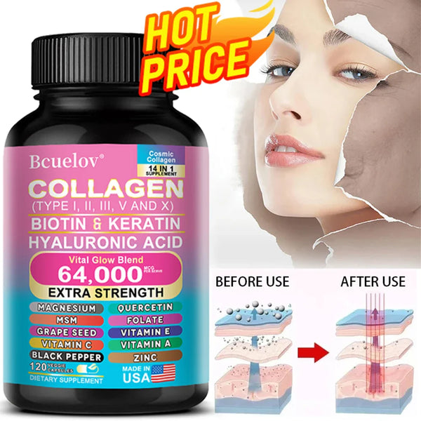 Collagen Capsules Biotin Keratin Skin Care Product Booster Anti Aging Whitening Skin Nail and Hair Care Supplement in Pakistan