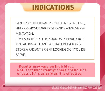 Collagen Lightening Sheet, 60 Pills, Lightening, For Skin