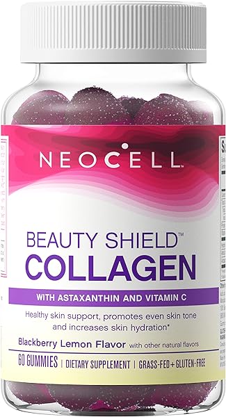 Collagen Peptides, Vitamin C & Astaxanthin Gummies, Gluten Free, Reduces Signs of Aging, Beauty Shield, BlackBerry Lemon, 60 Gummies in Pakistan in Pakistan