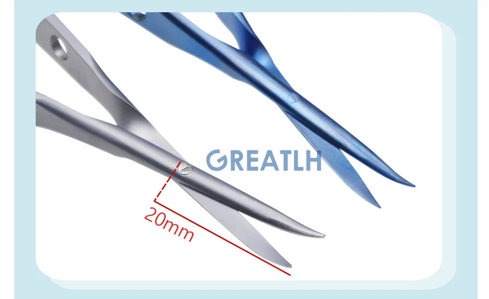 Conjunctival Scissors Blunt Curved Head Eye Micro Scissors Stainless Steel/ Titanium Ophthalmic Surgical Instruments 1pcs