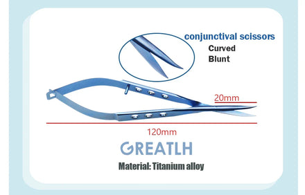 Conjunctival Scissors Blunt Curved Head Eye Micro Scissors Stainless Steel/ Titanium Ophthalmic Surgical Instruments 1pcs