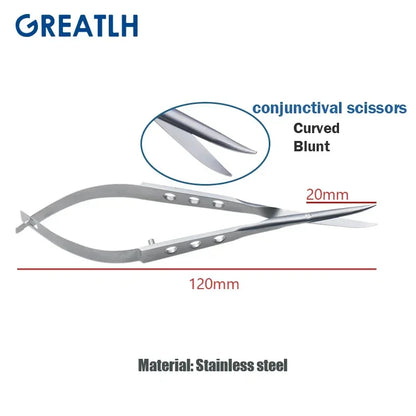 Conjunctival Scissors Blunt Curved Head Eye Micro Scissors Stainless Steel/ Titanium Ophthalmic Surgical Instruments 1pcs