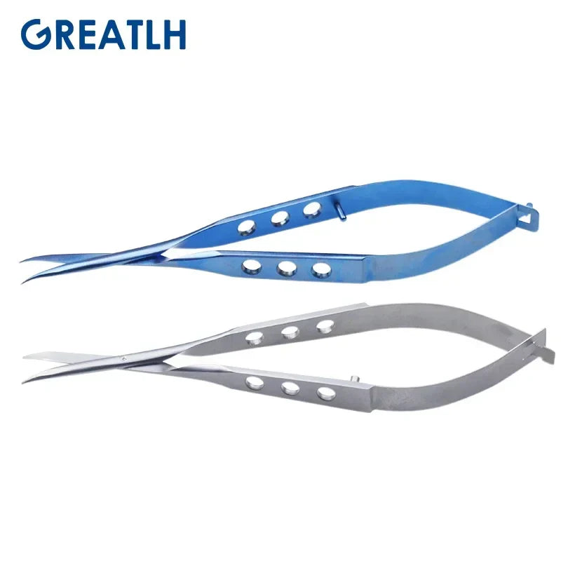 Conjunctival Scissors Blunt Curved Head Eye Micro Scissors Stainless Steel/ Titanium Ophthalmic Surgical Instruments 1pcs