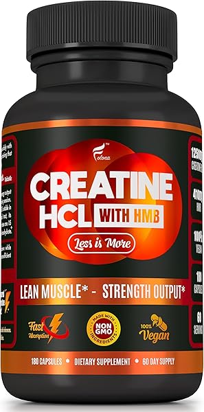 Creatine HCL Capsules with HMB - Workout Supplement for Men & Women, Muscle Builder, Endurance, Strength, Superior to Monohydrate: Instantized for Max Absorption, No Load, No Bloat, 180 Vegan Capsules in Pakistan in Pakistan