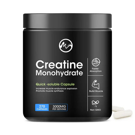 Creatine Monohydrate Capsules, Energy Performance Whey Proteins for Muscle Mass Workout Recovery  Men's Energy Supplement