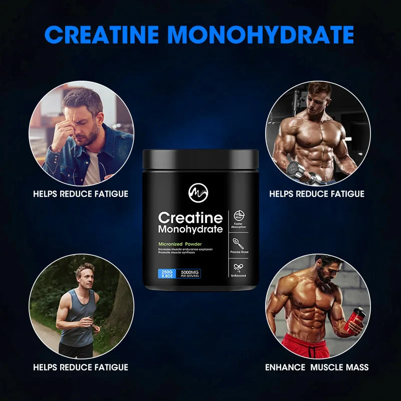 Creatine Monohydrate Enhance Muscle Strength Sports Dietary Supplements for Workout Muscle Building Cellular Energy GMP