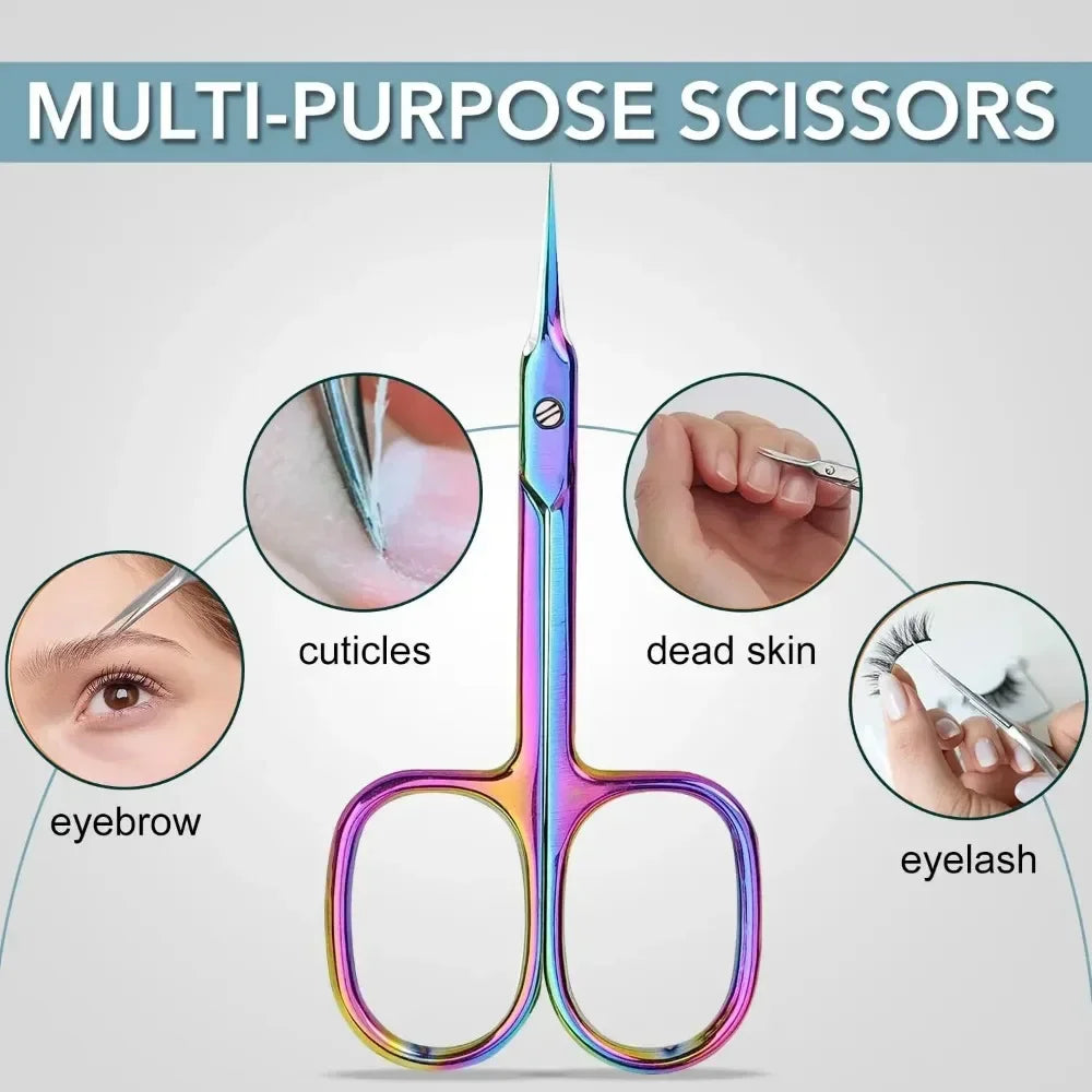 Cuticle Scissors Extra Fine Cuticle Trimmer for Manicure and Pedicure Curve Blade Precise Pointed Tip Grooming Kit for Nail Art