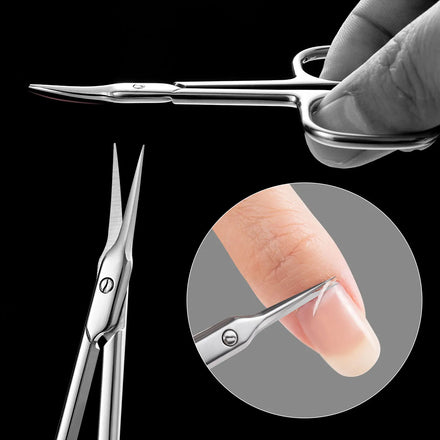 Cuticle Scissors Extra Fine Cuticle Trimmer for Manicure and Pedicure Curve Blade Precise Pointed Tip Grooming Kit for Nail Art