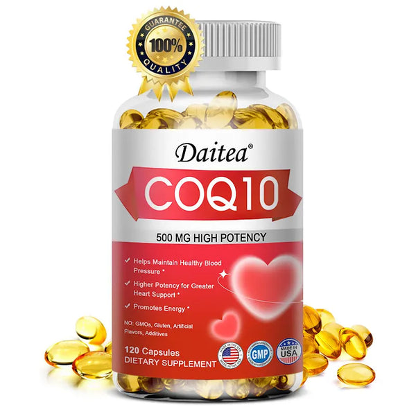 Daitea Coenzyme Q10 Capsules 500mg, for Circulation Stress Health and Body Energy, Better Absorption, Antioxidant in Pakistan