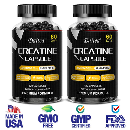 Daitea Creatine Monohydrate - Supports muscle, energy and cognitive function, increases lean muscle mass - Gluten Free